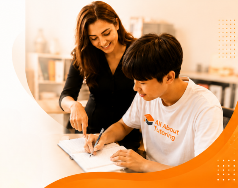 All About Tutoring teacher guiding a student through IELTS practice in Vaughan